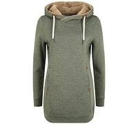Oxmo Vicky Pile Hood Long Women's Long Hoodie Jumper Hooded Sweatshirt with Teddy Fleece, Size:XS, Colour:CLI IV PI (7987852)