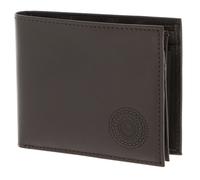 oxmox purse Leather RFID Protect Circle Bloom Embossed Brown