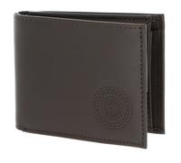 oxmox purse Leather RFID Protect Circle Bloom Embossed Brown
