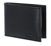 oxmox purse Leather RFID Protect Freedom Fish Embossed Black