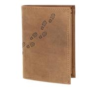 Oxmox Purse Leather RFID Protect Kombibörse Footsteps 2.0 Embossed Vintage Light Brown