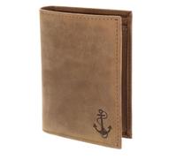 Oxmox Purse Leather RFID Protect Kombibörse Freedom Anchor Embossed Vintage Light Brown