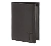 Oxmox Purse Leather RFID Protect Kombibörse Freedom Cross Embossed Brown Dark Brown