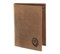 Oxmox Purse Leather RFID Protect Kombibörse Freedom Lion Embossed Vintage Light Brown