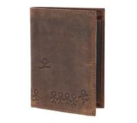 Oxmox Purse Leather RFID Protect Kombibörse Jumping Jack 2.0 Embossed Vintage Dark Brown