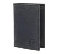 Oxmox Purse Leather RFID Protect Kombibörse Lizard 2.0 Embossed Vintage Black