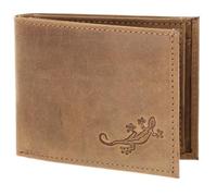 Oxmox Purse Leather RFID Protect Pocketbörse Lizard 2.0 Embossed Vintage Light Brown