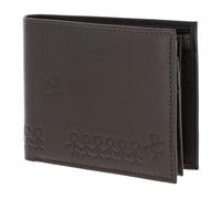 Oxmox Purse Leather RFID Protect Querscheinbörse Jumping Jack 2.0 Embossed Brown Dark Brown