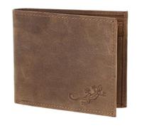 Oxmox Purse Leather RFID Protect Querscheinbörse Lizard 2.0 Embossed Vintage Light Brown