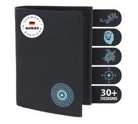 Oxmox Purse New Cryptan RFID Protect Kombibörse Circle Bloom Print Cyan Black