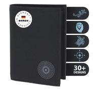 Oxmox Purse New Cryptan RFID Protect Kombibörse Circle Bloom Print Grey Black