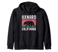 Oxnard California Bear Retro Ventura County Beach 805 PCH Zip Hoodie