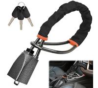 OXNSHEJW Steering Wheel Lock, Car Steering Wheel Locks, Car Seat Belt Lock with Metal Head, High Visibility Car Lock Anti-Theft Device for Car, SUV, Pickup, Van, RV, 3 Keys (Black)
