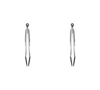 OXO 1101980 Good Grips Locking Tongs with Silicone Heads, Black, 12 inch (Pack of 2)