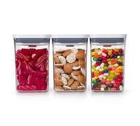 OXO 11236300 3 Piece Small Square Short POP Container Set, Plastic, White