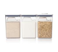 OXO 11236400 Good Grips 6 Piece Large Canister Set with Scoops POP, Plastic, White, Clear