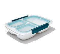 OXO 11301800 Good Grips Prep & Go Portable Lunch Box with Compartments-970ml, White/Blue