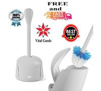 OXO 1281600 Toilet Cleaner Brush & Canister Hideaway Plastic Holder White