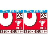 OXO 24 Reduced Salt Beef Stock Cubes, Big Flavour, 142 g (2-Pack)