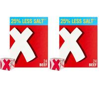 OXO 24 Reduced Salt Beef Stock Cubes - Big Flavour with Less Salt, Ideal for Hearty Meals, Gravy, Stews & Holiday Cooking, 142 g (Pack of 2)