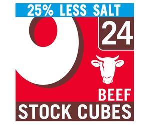 OXO 24 Reduced Salt Beef Stock Cubes - Big Flavour with Less Salt, Ideal for Hearty Meals, Gravy, Stews & Holiday Cooking, 142 g (Pack of 1)