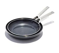 OXO Agility Series 24cm & 28cm Frying Pan Set - No-PFAS Ceramic Non-Stick, Quick-Heating Aluminium, Induction-Ready Base, Oven & Dishwasher Safe, Sturdy Stainless Steel Handles, Chip-Resistant Rims