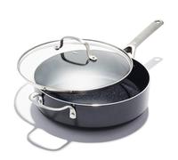 OXO Agility Series 28 cm/4.7L Sauté Pan with Lid - No-PFAS Ceramic Non-Stick, Quick-Heating Aluminium, Induction-Ready Base, Oven & Dishwasher Safe, Sturdy Stainless Steel Handles, Tempered Glass Lid