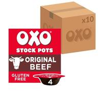 OXO Beef Stock Pots - Original Recipe, Rich & Flavourful, Ideal for Cooking, Soups, Stews & Holiday Meals, 10 Packs of 4 x 20 g (40 Pots Total)