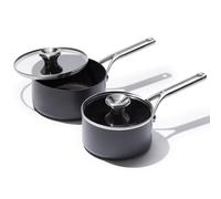 OXO Ceramic Non-Stick Professional Saucepan Set with Lids (16 cm/1.6 L & 18 cm/2.1 L) - Diamond-Reinforced No-PFAS Ceramic, Induction-Ready Bases, Oven Safe to 200°C, Dishwasher Safe