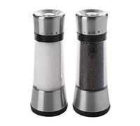 OXO DevaCurl 1 Good Grips Salt and Pepper Mill Set with Adjustable Grind Size, 18/8 Stainless Steel, Silver