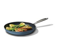 OXO Enhanced 10” Nonstick Frying Pan Skillet, Ceramic PFAS-Free Cookware, Stainless Steel Handle, Eggs & Omelets, Dishwasher & Oven Safe, Storm Blue
