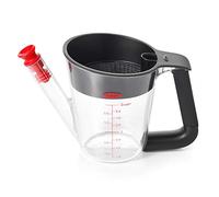 OXO Good Grips 2 Cup Fat Separator | Built-in strainer and Stopper Keeps Fat Out, Raised Shield Prevents Splashing, Ideal for Gravy & Sauces, Dishwasher Safe