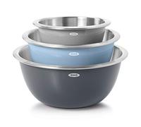 OXO Good Grips 3-Piece Stainless Steel Mixing Bowl Set - Blue/Gray, 4.7L, Multi Size