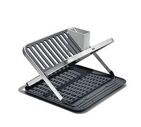 OXO Good Grips Aluminium Fold Flat Dish Rack, Grey