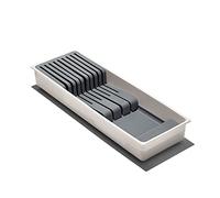 OXO Good Grips Compact Knife Drawer Organizer : Safely Stores 9 Knives + Space-Saving Design + Non-Slip Feet + Removable Tray for Easy Cleaning (Knife Organizer Drawer Insert)