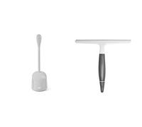 OXO Good Grips Compact Toilet Brush & Canister - Gray, Pack of 1 and Good Grips Wiper Blade Squeegee