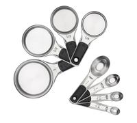 OXO Good Grips Measuring Cups & Spoons Set, Stainless Steel, 8-Piece, Magnetic, Stackable, Non-Slip Handles