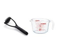 OXO Good Grips Nylon Potato Masher, Black & Pyrex Glass Measuring Jug, Transparent, 1 Litre