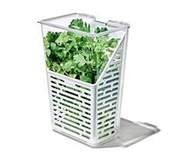 OXO Good Grips Produce Saver : Herb Keeper : Keeps Herbs Fresh Longer + Optimum Hydration Design + Ventilated Basket + Hinged Lid for Easy Access (Fresh Food Containers)