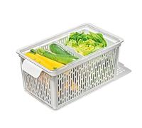 OXO Good Grips Produce Saver - Large Bin, 13.8 x 7.4 x 6.1 in, White | Fridge Organizers and Storage, Inner Basket Keeps Produce Fresh Longer, Ideal for Leafy Greens and Large Vegetables