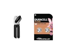 OXO Good Grips Soft Handled Tin Opener & DURACELL 2032 Lithium Coin Batteries 3V (2 Pack) - Up to 70% Extra Life - Baby Secure Technology