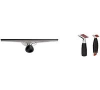 OXO Good Grips Stainless Steel Squeegee & Good Grips Deep Clean Brush Set - Orange