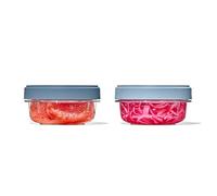OXO Good Grips Twist & Stack Container : 350ml : 2-Pack : Leakproof, Stain-Resistant, Stackable Food Storage + Universal Lids + Easy Cleaning + Smart Space-Saving Design (Airtight Containers)