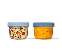 OXO Good Grips Twist & Stack Container : 550ml : 2-Pack : Leakproof, Stain-Resistant, Stackable Food Storage + Universal Lids + Space-Saving Design + Easy Cleaning (Airtight Containers)