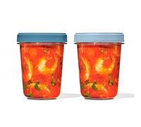 OXO Good Grips Twist & Stack Container : 900ml : 2-Pack : Leakproof, Stain-Resistant, Stackable Food Storage + Universal Lids + Space-Saving Design + Easy Cleaning (Airtight Containers)