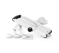 OXO Good Grips V-Blade Mandoline Slicer - Adjustable Stainless Steel Slicer with Julienne & Straight Blades, 4 Thickness Settings & Foldable Storage