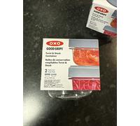 OXO Good Grips Twist & Stack Container : 350ml : 2-Pack : Leakproof, Stain-Resistant, Stackable Food Storage + Universal Lids + Easy Cleaning + Smart Space-Saving Design (Airtight Containers)