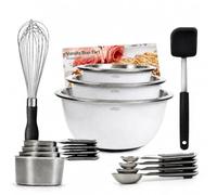 OXO Kitchen Prep Starter Kit - Mixing Bowls, Measuring Set, Whisk, Spatula