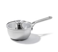 OXO Mira Tri-Ply Stainless Steel, 1.5QT Covered Chef's Pan with Lid, PFAS-Free, Multi Clad, Induction, Dishwasher Safe, Oven Safe, Silver