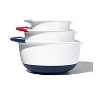 OXO,Plastic Good Grips 3-Piece Mixing Bowl Set - Blueberry, Jam & Seltzer Handles ,4.7 LITERS, Large
